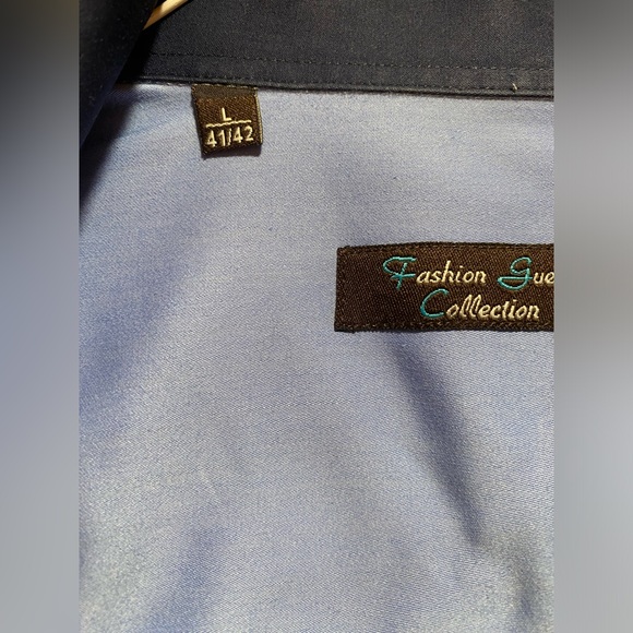 Fashion Guest Collections Shirt, Size-Large, Color White in Blue stripes - Picture 2 of 3